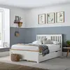 Buy Chester White Bed – Double Size | Oak & White Bed Frame with Optional Storage Drawers, Colour: White, Size: Double (4ft6), Item Width: 150.8, 4 from Furnituretta