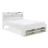 Buy Fabio White Wooden Bed – Double & King | Solid Pine Frame with Headboard Storage, Colour: White, Size: Double (4ft6), Item Width: 146.4, 3 from Furnituretta
