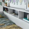 Buy Oliver Grey and White Storage Bunk Bed – Single | Built-In Shelves & Reversible Ladder, Colour: Grey and White, Size: Single (3ft), Item Width: 125.1, 5 from Furnituretta