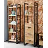 Buy Cosmo Industrial Slim Open Bookcase – Eco-Friendly Handcrafted Mango Wood & Reclaimed Metal Design, 2 from Furnituretta