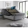 Buy Osborne Grey Velvet Chesterfield Ottoman Bed Double, Colour: Grey, Size: Double (4ft6), Item Width: 152, 3 from Furnituretta
