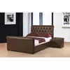 Buy Caxton Storage PU King Size Bed Brown, Colour: Brown, Size: King Size from Furnituretta