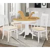 Buy Leicester White Dining Set with 4 Chairs Light Oak & White, Colour: White from Furnituretta