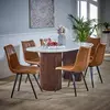 Buy Opal Mango Wood Dining Table 170Cm With Marble Top, 4 from Furnituretta