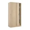 Buy Larsen Small Narrow Sliding 2 Door Wardrobe in Canadian Oak Effect, Colour: Oak, Item Width: 100, 3 from Furnituretta