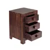 Buy Toko Dark Mango 3 Drawer Bedside, 3 from Furnituretta