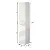Buy Lydd 2 Door Wall Mounted Floating Bathroom Storage Cupboard White Gloss, 4 from Furnituretta