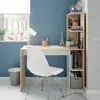 Buy Sonia Computer Writing Desk with Bookcase White and Oak Effect from Furnituretta