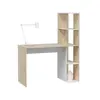 Buy Sonia Computer Writing Desk with Bookcase White and Oak Effect, 2 from Furnituretta