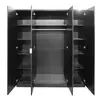 Buy Topline Robe with two Mirrors 4 Door Black from Furnituretta
