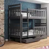 Buy Wooden Bunk Bed Monika with Storage Graphite, Colour: Graphite, Mattresses: Foam/Bonnell Mattresses from Furnituretta