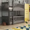 Buy Wooden Bunk Bed Konrad Graphite with Cot Bed, Colour: Graphite, Mattresses: Bonnell Mattresses, 8 from Furnituretta
