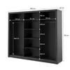 Buy Arti AR-02 Sliding Door Wardrobe Black Matt 250cm, Colour: Black Matt, Item Width: 250, 8 from Furnituretta