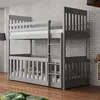 Buy Cris Wooden Bunk Bed with Cot – Grey Matt | Safe & Convertible Kids Sleeping Solution, Colour: Grey Matt, Mattresses: Without Mattresses, 6 from Furnituretta