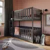 Buy Wooden Bunk Bed Konrad Graphite with Cot Bed, Colour: Graphite, Mattresses: Foam Mattresses from Furnituretta