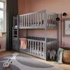 Buy Wooden Bunk Bed Konrad Grey Matt with Cot Bed, Colour: Grey Matt, Mattresses: Foam Mattresses from Furnituretta