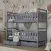 Buy Wooden Bunk Bed Monika with Storage Grey, Colour: Grey Matt, Mattresses: Foam Mattresses, 5 from Furnituretta