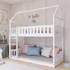 Buy Wooden Bunk Bed Pola White, Colour: White, Mattress Option: Foam Mattresses from Furnituretta