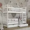 Buy Wooden Bunk Bed Monika with Storage White, Colour: White Matt, Mattresses: Foam Mattresses from Furnituretta