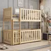 Buy Wooden Bunk Bed Konrad Pine with Cot Bed, Colour: Pine, Mattresses: Bonnell Mattresses from Furnituretta