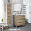 Buy Potton Tall 2 Door Wall Mounted Floating Bathroom Storage Cupboard Nordic Oak Effect, 3 from Furnituretta