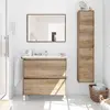 Buy Potton Tall 2 Door Wall Mounted Floating Bathroom Storage Cupboard Nordic Oak Effect, 5 from Furnituretta