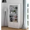 Buy Marlow Tall Bookcase White and Wood Effect from Furnituretta