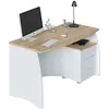 Buy Conwy Large Computer Writing Desk with Drawers White and Oak Effect, 2 from Furnituretta