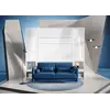 Buy BC-18 Upholstered Sofa For BC-01 Vertical Wall Bed Concept 140cm, Colour: Navy, Murphy Bed Colour: White Matt, 6 from Furnituretta