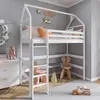 Buy Wooden Gloria Loft Bed – Space-Saving Style for Kids, Colour: White, Mattresses: Foam Mattress from Furnituretta