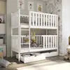 Buy Wooden Bunk Bed David with Storage, Colour: White Matt, Mattresses: Foam Mattresses, 4 from Furnituretta