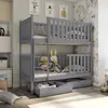 Buy Wooden Bunk Bed David with Storage, Colour: Grey Matt, Mattresses: Foam/Bonnell Mattresses from Furnituretta