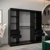 Buy Elypse Sliding Door Wardrobe Black 180cm, Colour: Black, Item Width: 180, 7 from Furnituretta