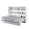 Buy BC-04 Horizontal Wall Bed – White Matt 140cm | Fold-Away Bed with Shelves & Soft-Close System, Colour: White Matt, Size: 140 x 200cm from Furnituretta