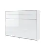Buy BC-04 Horizontal Wall Bed – White Gloss 140cm | Fold-Away Bed with Shelves & Soft-Close System, Colour: White Gloss, Size: 140 x 200cm, 5 from Furnituretta