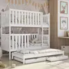 Buy Wooden Bunk Bed Emily with Trundle and Storage White Matt, Colour: White Matt, Mattresses: Foam Mattresses, 4 from Furnituretta