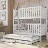 Buy Wooden Bunk Bed Emily with Trundle and Storage White Matt, Colour: White Matt, Mattresses: Without Mattresses, 4 from Furnituretta