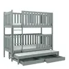 Buy Wooden Bunk Bed Emily with Trundle and Storage Grey Matt, Colour: Grey Matt, Mattresses: Foam Mattresses, 6 from Furnituretta