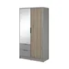 Buy Nelly Hinged Door Mirror Wardrobe 105cm Grey, Colour: Grey, Item Width: 105, 4 from Furnituretta