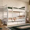 Buy Wooden Bunk Bed Nemo with Storage White Matt, Colour: White Matt, Mattresses: Without Mattresses, 5 from Furnituretta