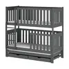 Buy Wooden Bunk Bed Emily with Trundle and Storage Graphite, Colour: Graphite, Mattresses: Foam Mattresses, 6 from Furnituretta
