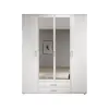 Buy Karl Hinged Door Wardrobe White – 160 cm Wide with Mirrors & Storage, Colour: White, Item Width: 160, 5 from Furnituretta