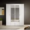 Buy Karl Hinged Door Wardrobe White – 160 cm Wide with Mirrors & Storage, Colour: White, Item Width: 160, 3 from Furnituretta
