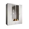 Buy Karl Hinged Door Wardrobe White – 160 cm Wide with Mirrors & Storage, Colour: White, Item Width: 160, 8 from Furnituretta