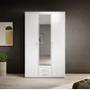 Buy Karl Hinged Door Wardrobe White – Compact Storage with Mirrored Door, Colour: White, Item Width: 120, 4 from Furnituretta