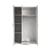 Buy Karl Hinged Door Wardrobe White – Compact Storage with Mirrored Door, Colour: White, Item Width: 120, 9 from Furnituretta