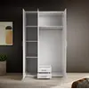 Buy Karl Hinged Door Wardrobe White – Compact Storage with Mirrored Door, Colour: White, Item Width: 120, 5 from Furnituretta