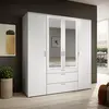 Buy Vesala Wardrobe – White Matt Finish with Mirrored Doors (180 cm), Colour: White from Furnituretta