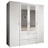 Buy Vesala Wardrobe – White Matt Finish with Mirrored Doors (180 cm), Colour: White, 10 from Furnituretta