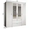 Buy Vesala Wardrobe – White Matt Finish with Mirrored Doors (180 cm), Colour: White, 6 from Furnituretta